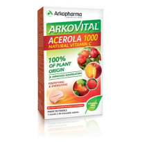 Arkovital Acerola 1000 je prehransko dopolnilo100 % naravna rastlinska formulacija vitamina C (brez umetnih barvil in sintetičnih vitaminov), ki se pridobiva iz jagod rastline acerola v obliki žvečljivih tablet, s sladkorjem in sladilom. 
