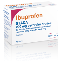 Ibuprofen, zdravilna učinkovina v zdravilu Ibuprofen STADA, spada v skupino zdravil, imenovanih nesteroidna protivnetna zdravila (NSAID – non-steroidal anti-inflammatory drugs). Ta zdravila delujejo tako, da spremenijo odziv telesa na bolečine in zvišano telesno temperaturo. Zdravilo Ibuprofen STADA uporabljamo pri odraslih, mladostnikih in otrocih s telesno maso več kot 20 kg (starost 6 let ali več) za kratkotrajno simptomatsko zdravljenje: • blagih do zmernih bolečin, • zvišane telesne temperature.