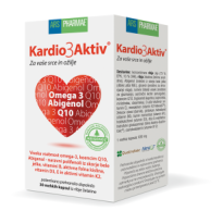 Prehransko dopolnilo Kardio3Aktiv vsebuje  omega-3, Abigenol in koencim Q10. Za zdravo srce in ožilje. Kombinacija omega-3 in ostalih ključnih bioaktivnih sestavin v samo eni kapsuli. Učinkovito, naravno in kakovostno.