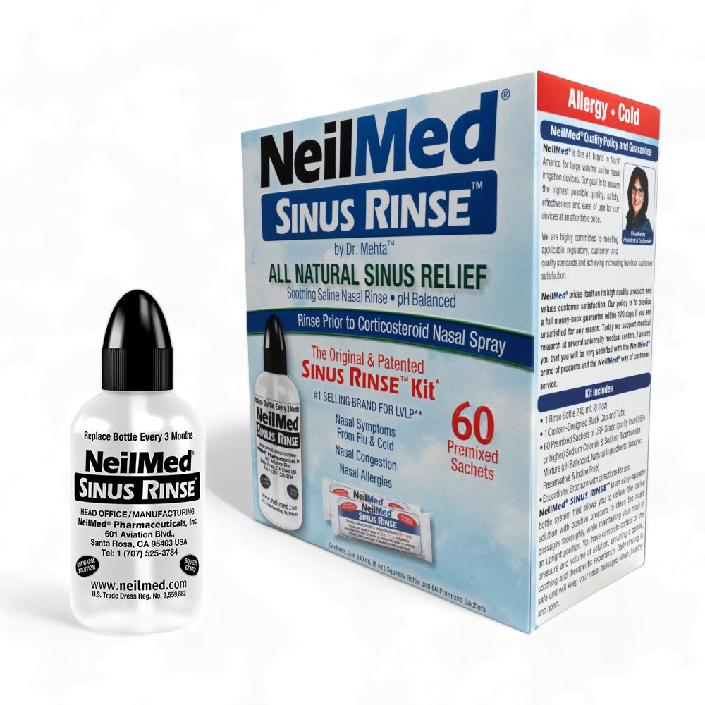 NeilMed Sinus Rinse set za izpiranje nosne votline (1 plastenka + 60 vrečk)