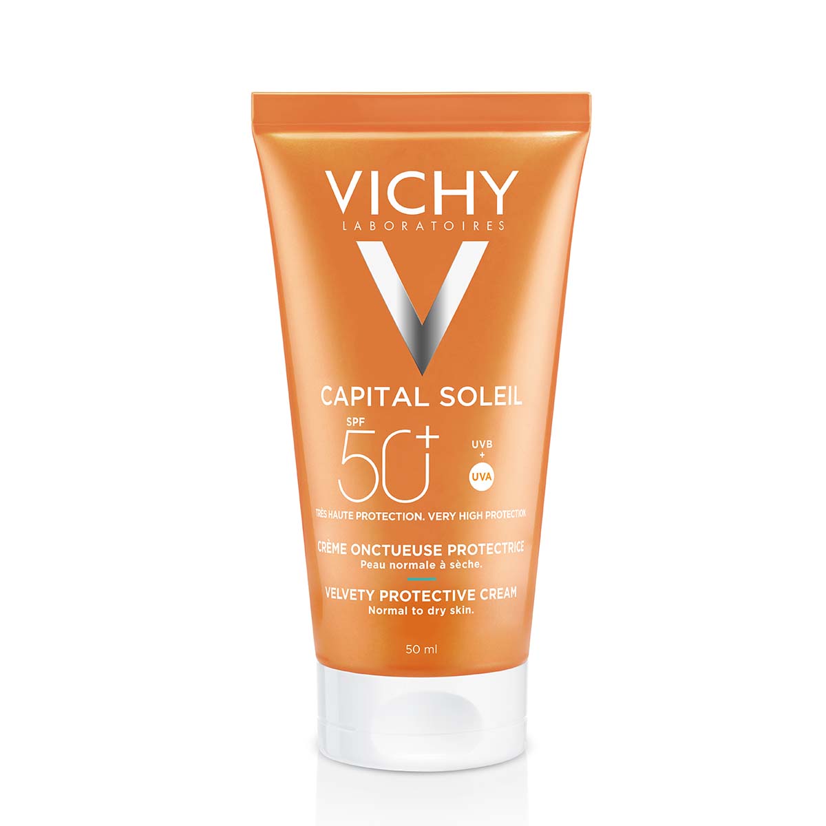Vichy Capital Soleil Žametna krema za lepši videz kože ZF 50+, 50 ml