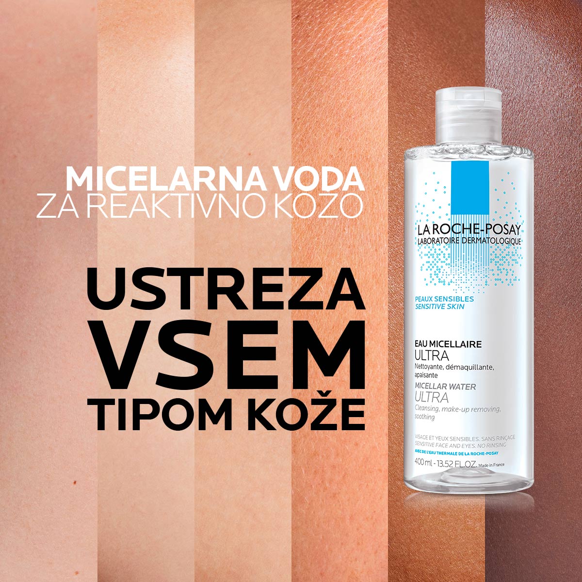 LRP Ultra Micelarna voda za občutljivo kožo, 400 ml