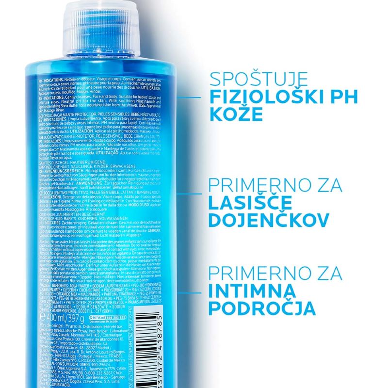 LRP Lipikar Gel Lavant gel za umivanje za občutljivo in suho kožo telesa, 400 ml