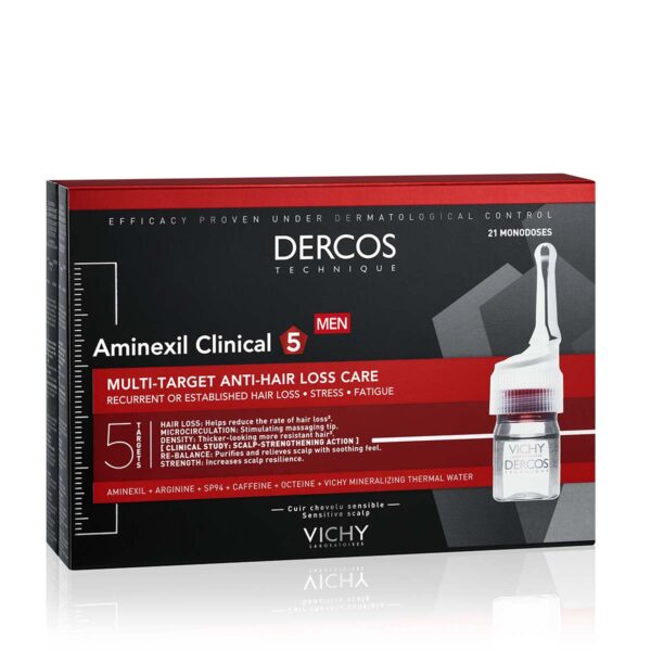 Vichy Dercos Aminexil Clinical 5 ampule proti izpadanju las za moške, 21 x 6 ml