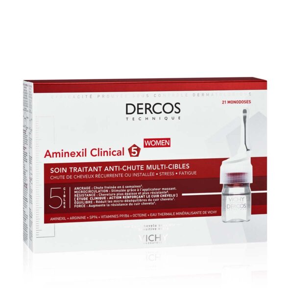 Vichy Dercos Aminexil Clinical 5 ampule proti izpadanju las za ženske, 21 x 6 ml