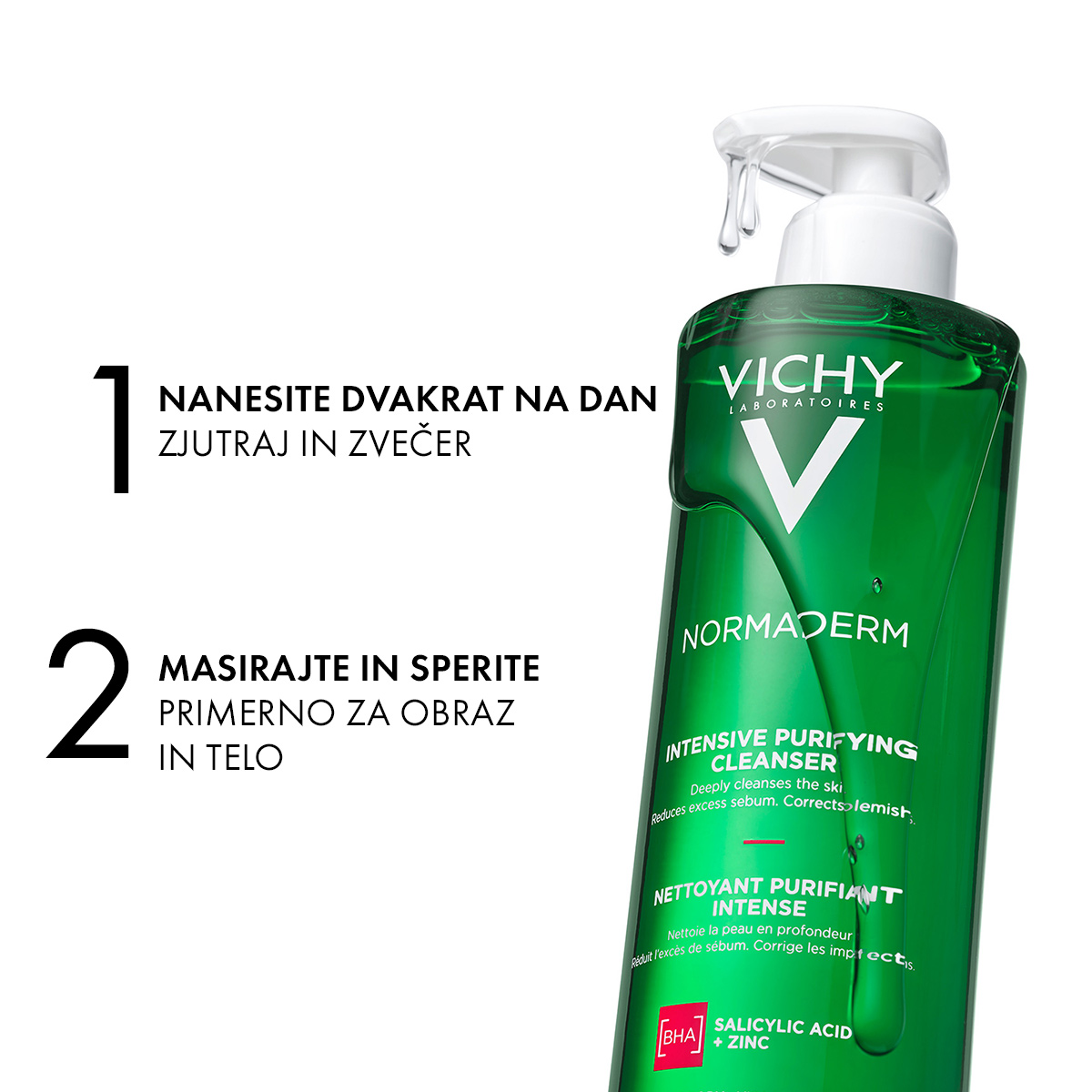 Vichy Normaderm Phytosolution Čistilni gel za mastno in k aknam nagnjeno kožo, 400 ml