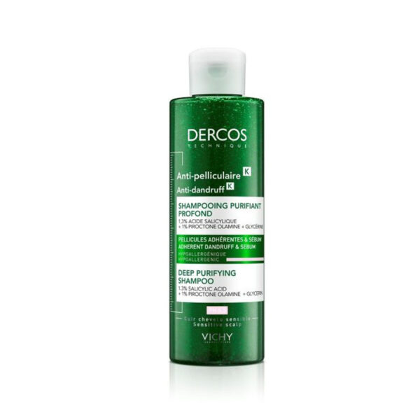 Vichy Dercos Anti-Dandruff K šampon proti lepljivemu prhljaju in sebumu, 250 ml