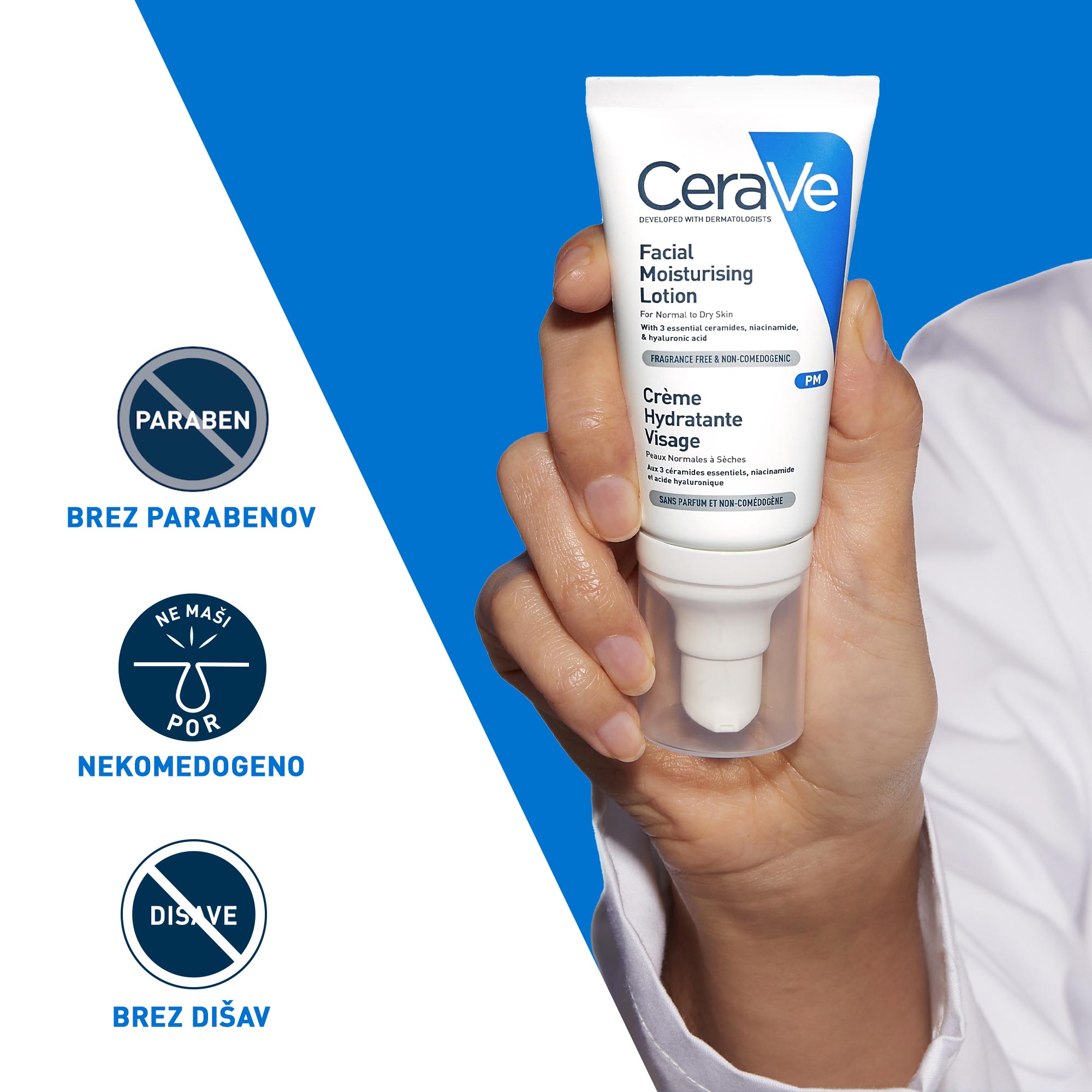 CeraVe Vlažilna nega za obraz za normalno do suho kožo, 52 ml