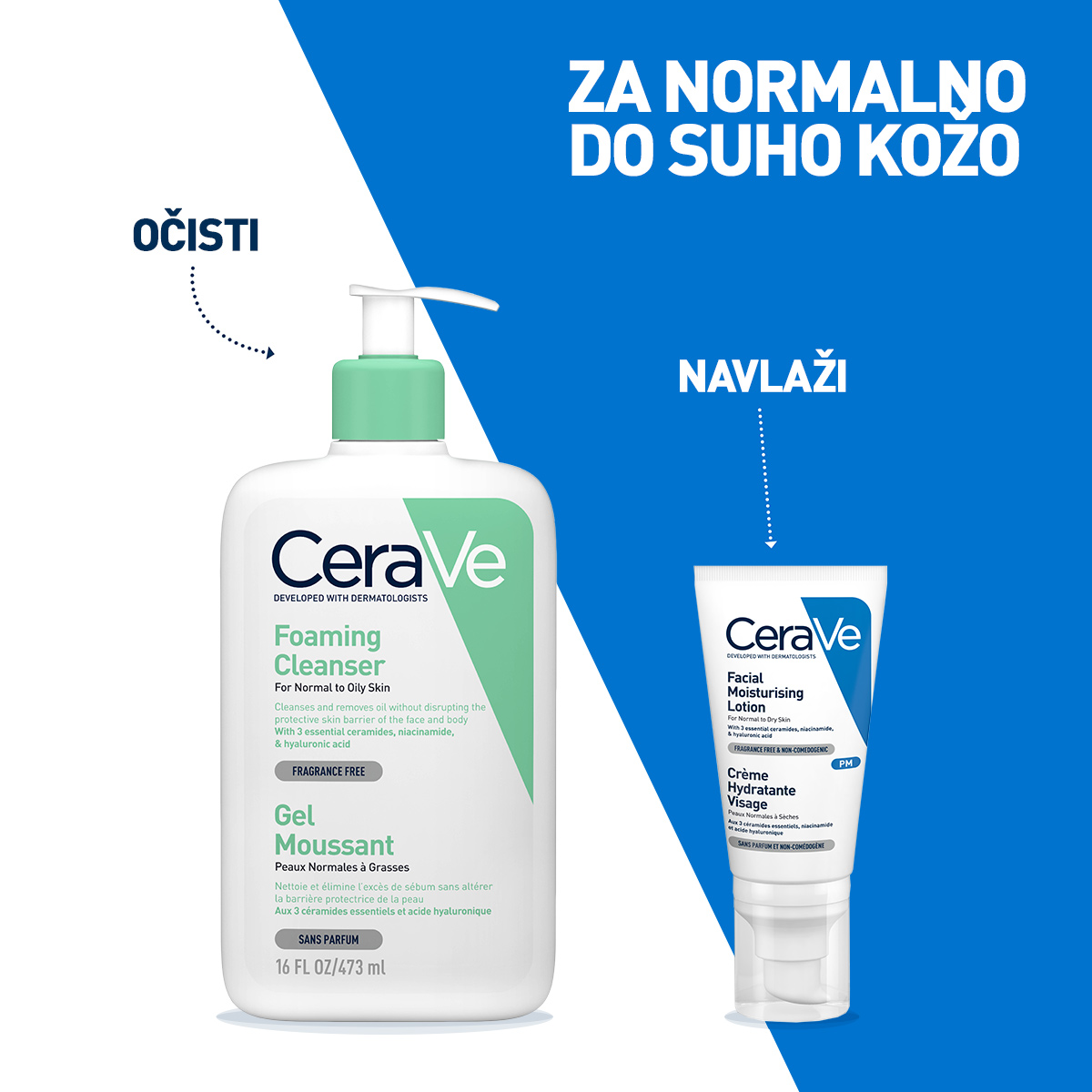 CeraVe Vlažilna nega za obraz za normalno do suho kožo, 52 ml