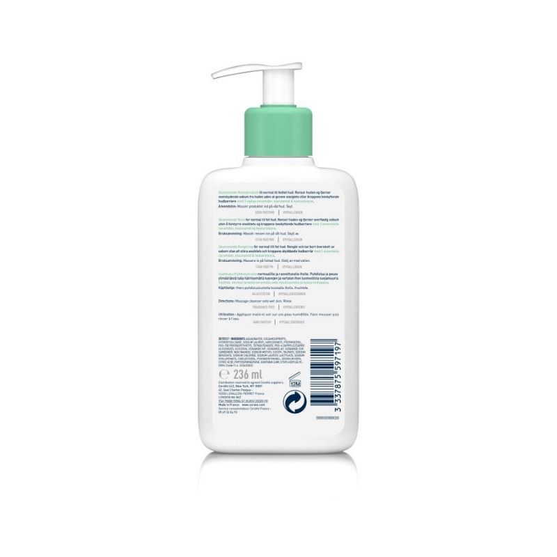 CeraVe Peneči čistilni gel za normalno do mastno kožo, 236 ml