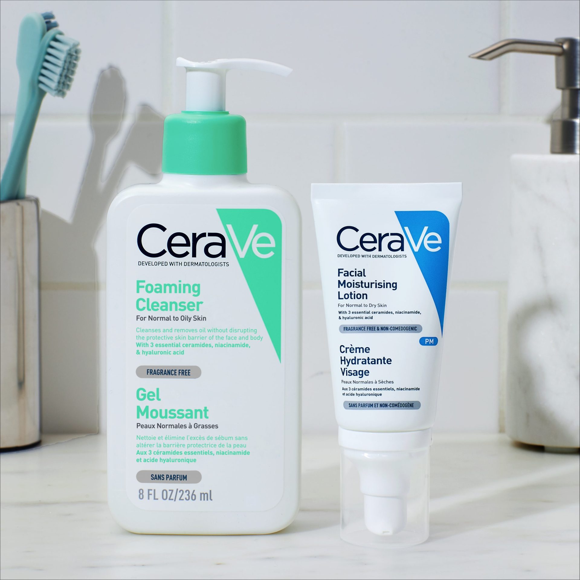 CeraVe Peneči čistilni gel za normalno do mastno kožo, 236 ml