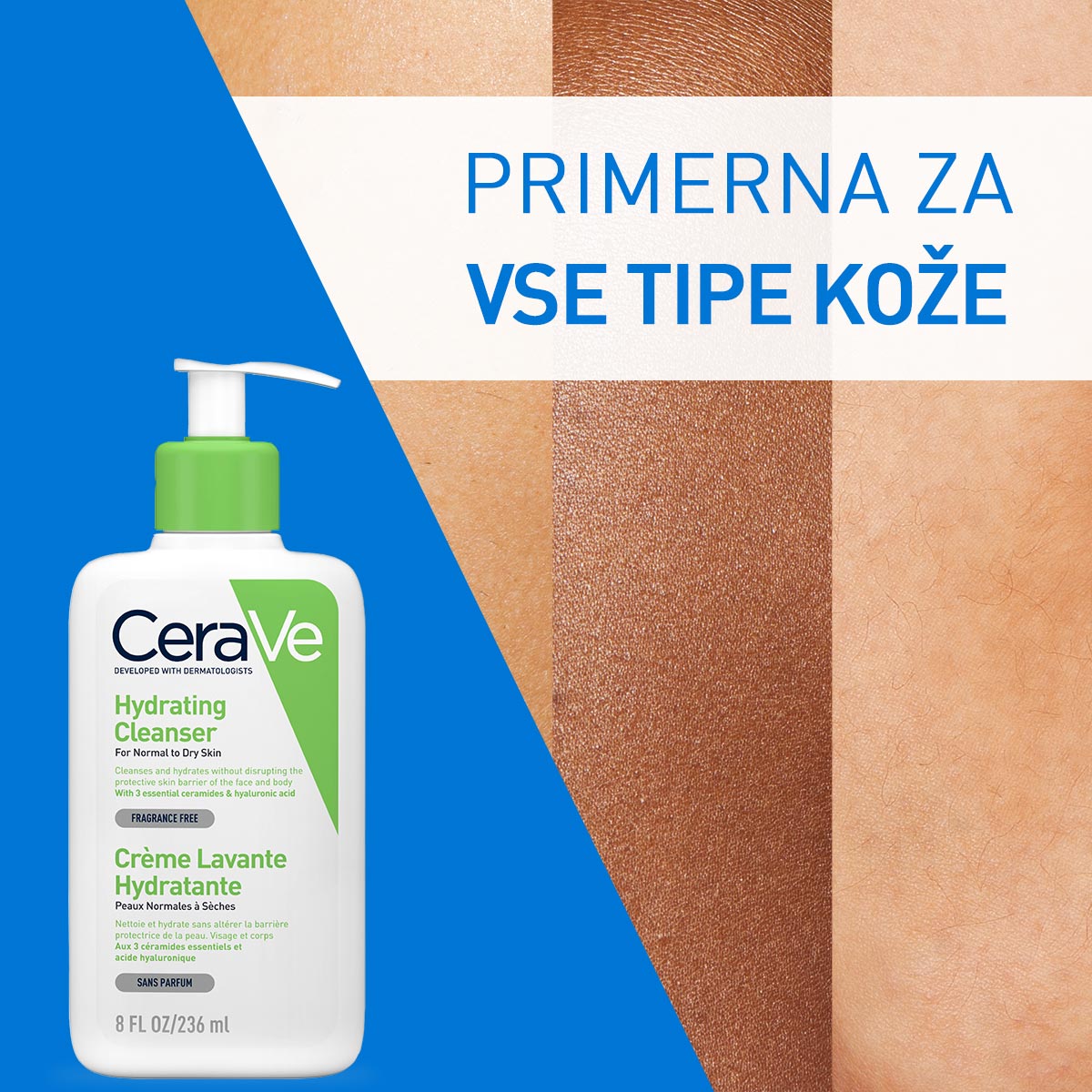 CeraVe Vlažilna čistilna emulzija za normalno do suho kožo, 236 ml