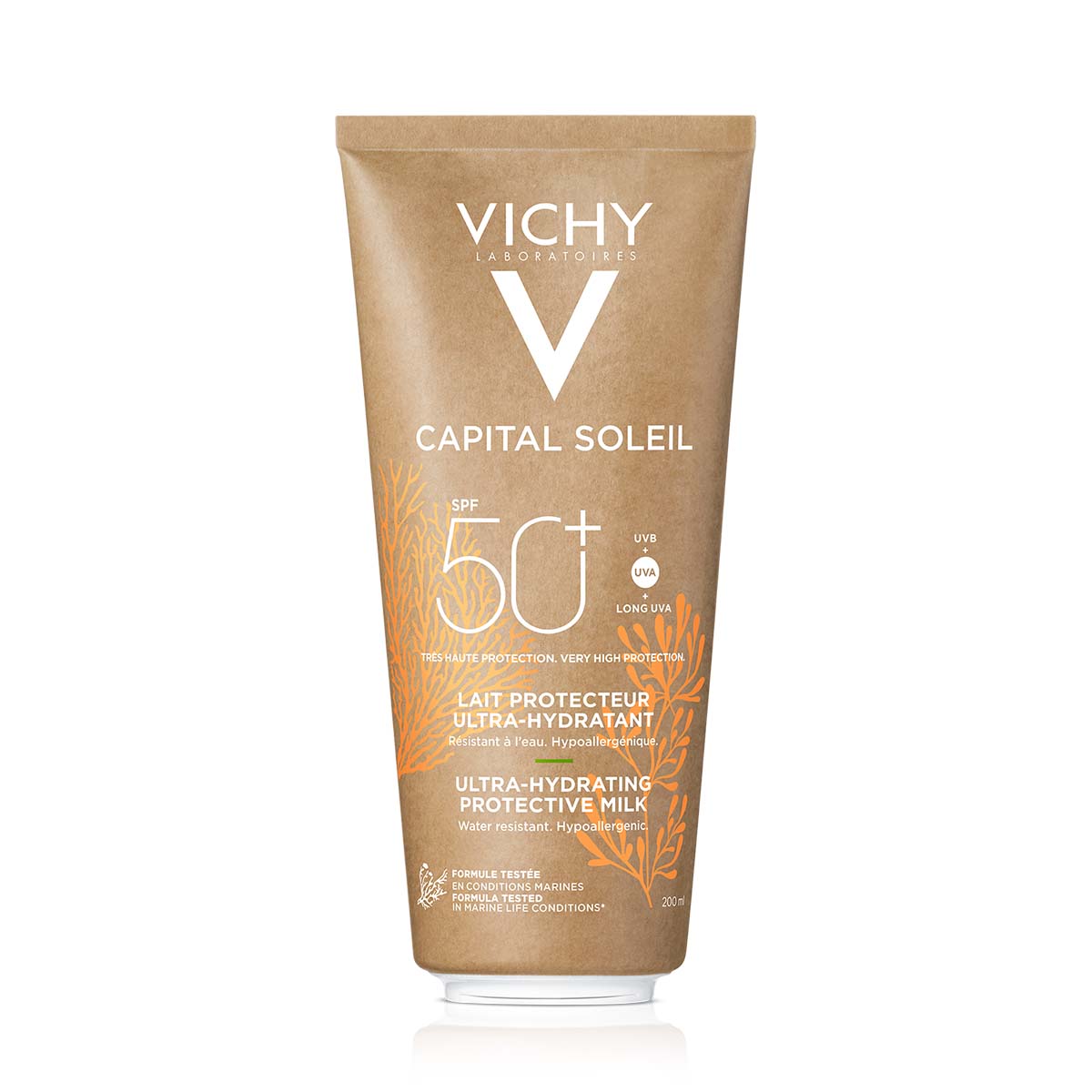 Vichy Capital Soleil Mleko za obraz in telo za zaščito pred soncem ZF50+ okolju prijazno, 200 ml