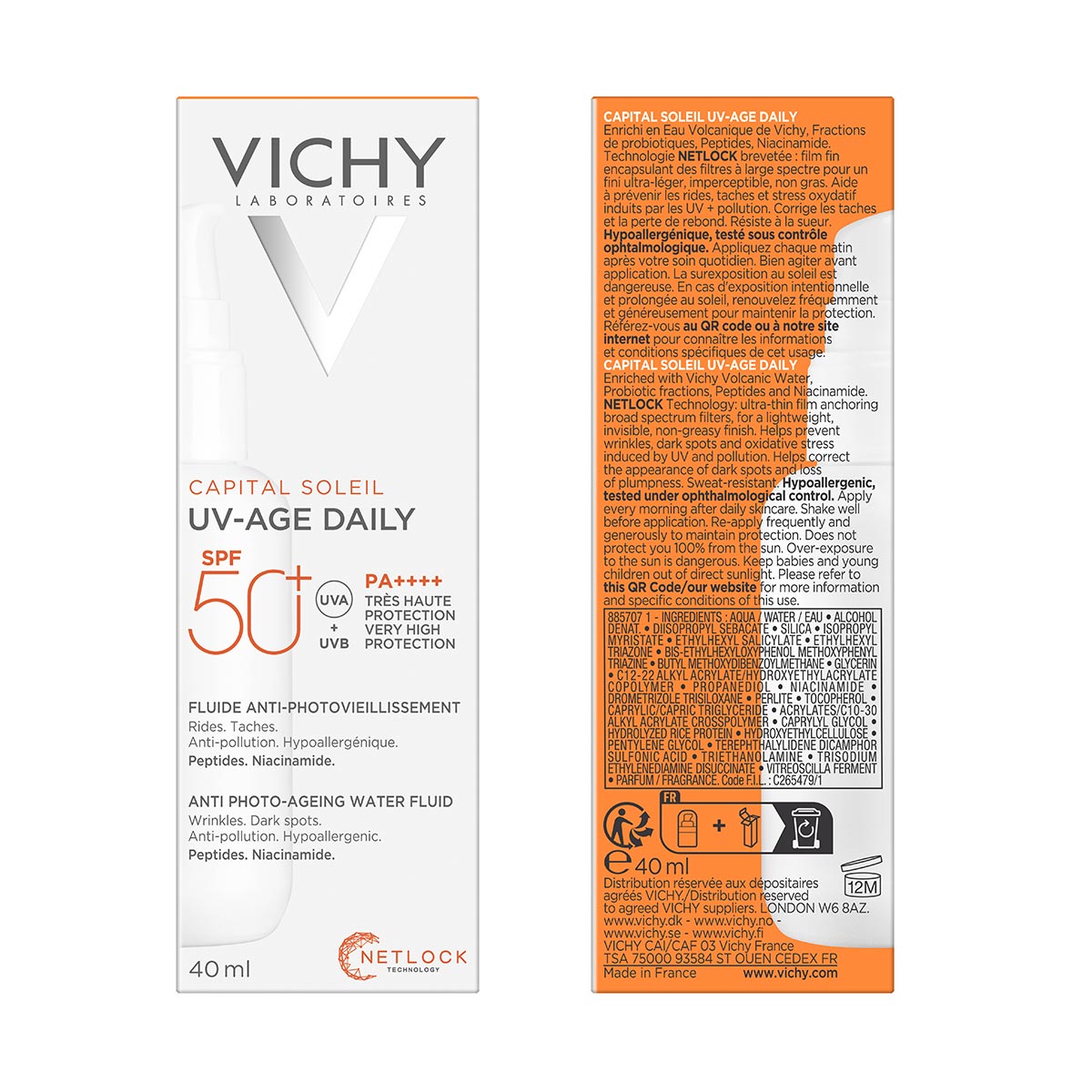 Vichy Capital Soleil UV-Age dnevni fluid proti znakom fotostaranja ZF 50+, 40 ml