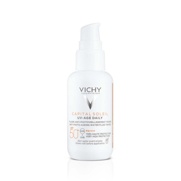Vichy Capital Soleil UV-Age dnevni tonirani fluid proti znakom fotostaranja ZF50+, 40 ml