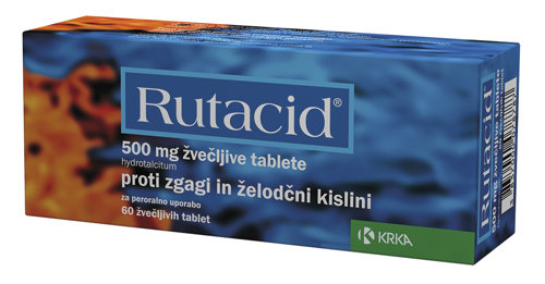 Rutacid 500 mg žvečljive tablete, 60 tablet