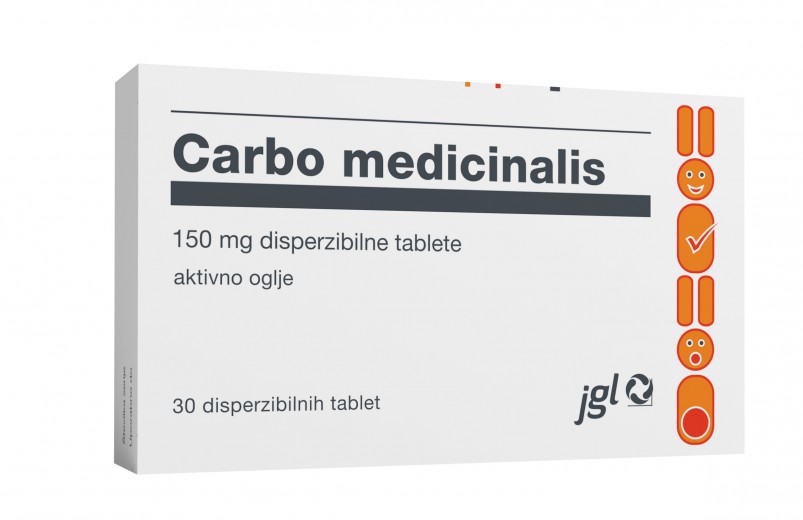 Carbo medicinalis 150 mg disperzibilne tablete, 30 tablet