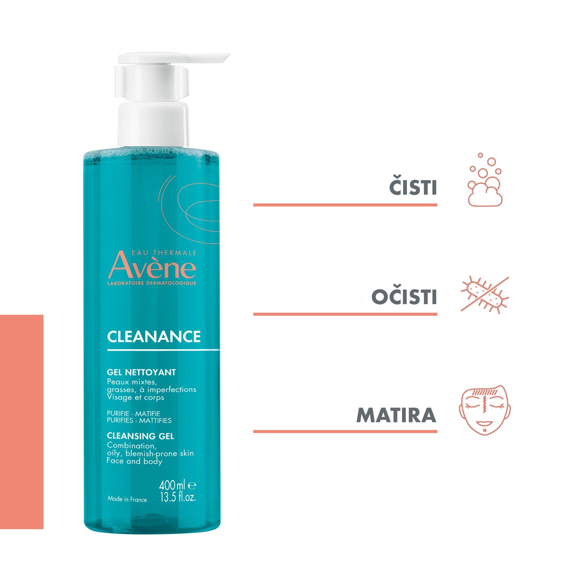 Avène Cleanance gel za čiščenje, 400 ml