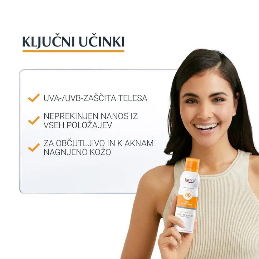 Eucerin Sun Oil Control Dry Touch prozoren sprej za zaščito pred soncem ZF 50, 200 ml