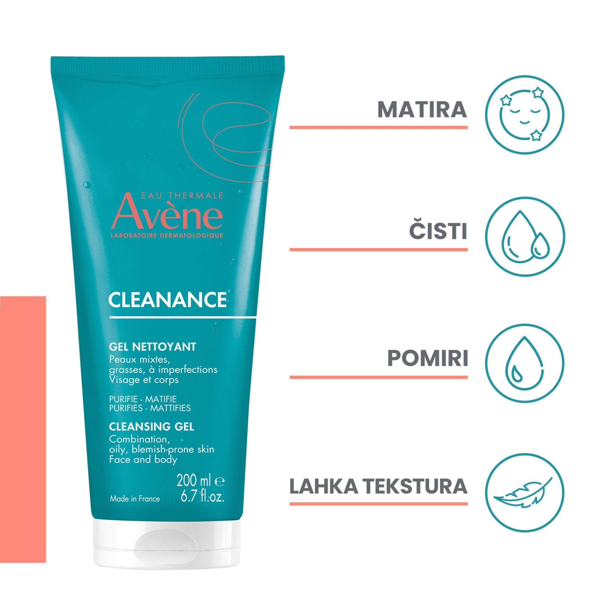Avène Cleanance gel za čiščenje, 200 ml