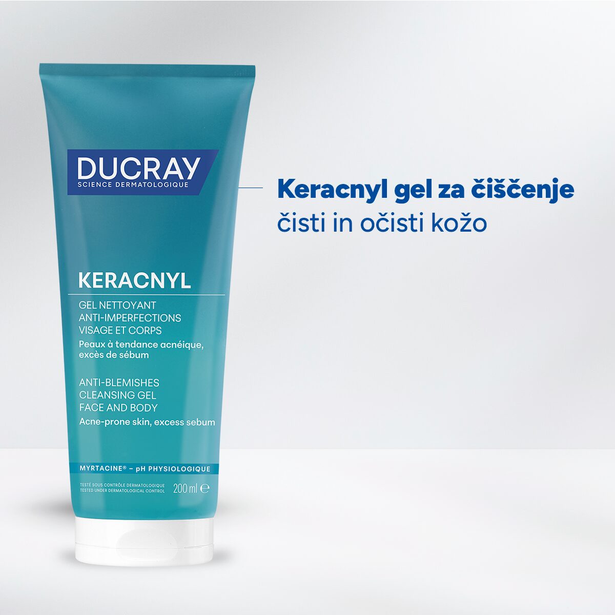 Ducray Keracnyl gel za čiščenje, 200 ml