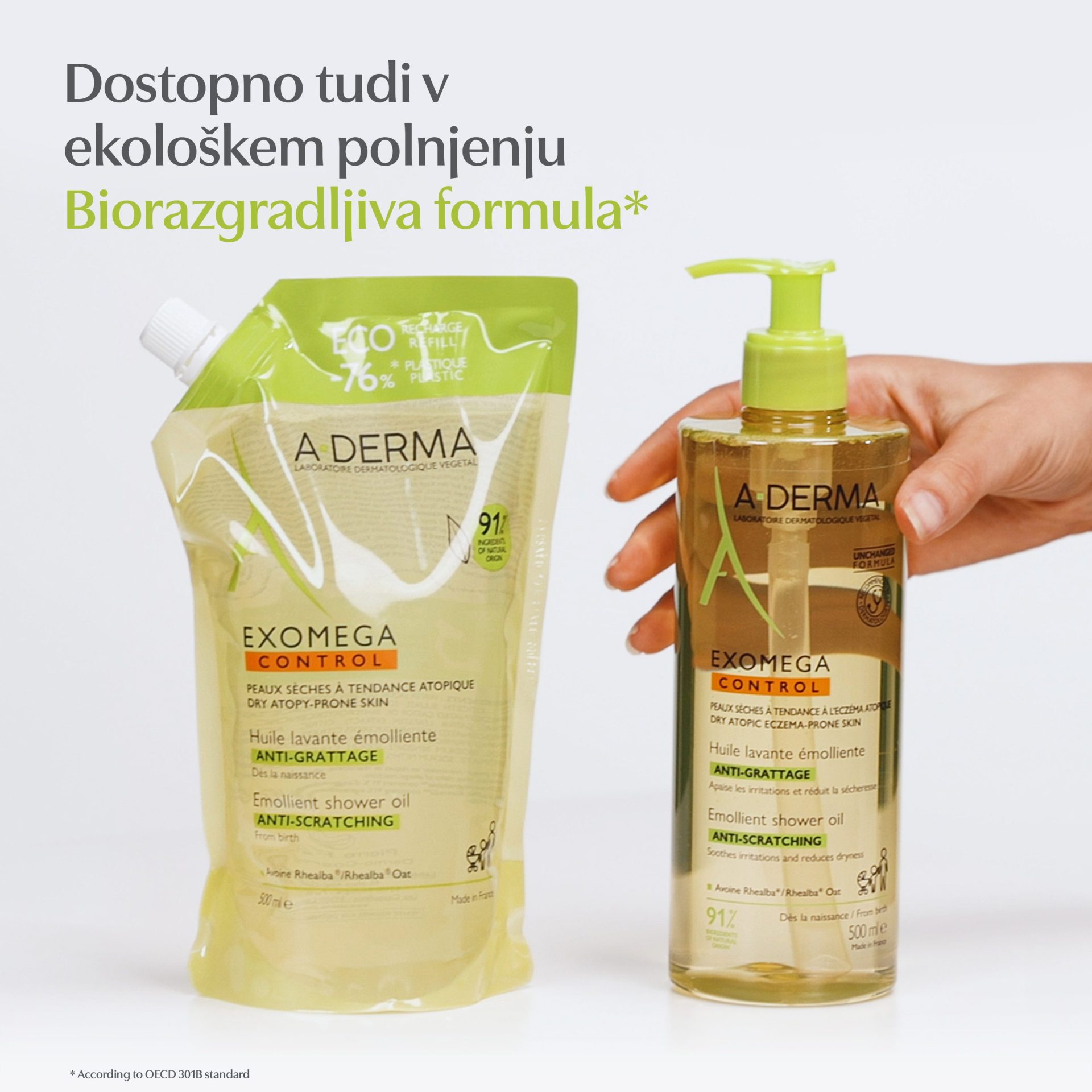A-Derma Exomega Control emolientno čistilno olje za prhanje, 500 ml