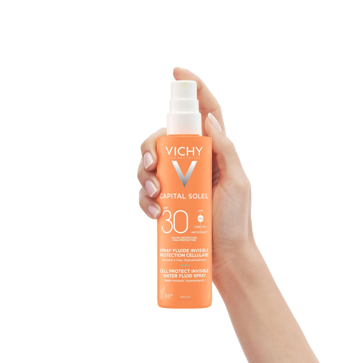 Vichy Capital Soleil Fluid na vodni osnovi v pršilu za zaščito kožnih celic ZF 30, 200 ml