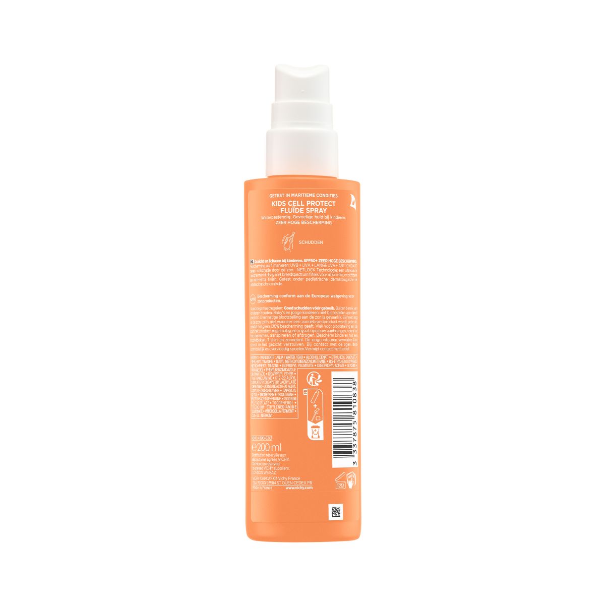 Vichy Capital Soleil Otroški Fluid na vodni osnovi v pršilu za zaščito kožnih celic ZF 50+, 200 ml