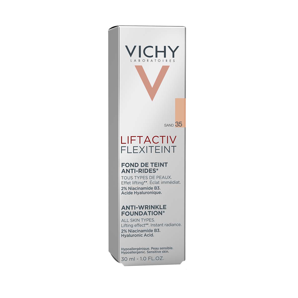 Vichy Liftactiv Flexiteint tekoči puder proti gubam (odtenek 35-Sand), 30 ml