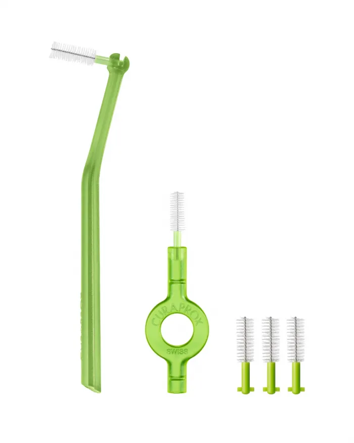 Curaprox CPS 011 Prime Start set medzobnih ščetk: 5 medzobnih ščetk + 2 držali