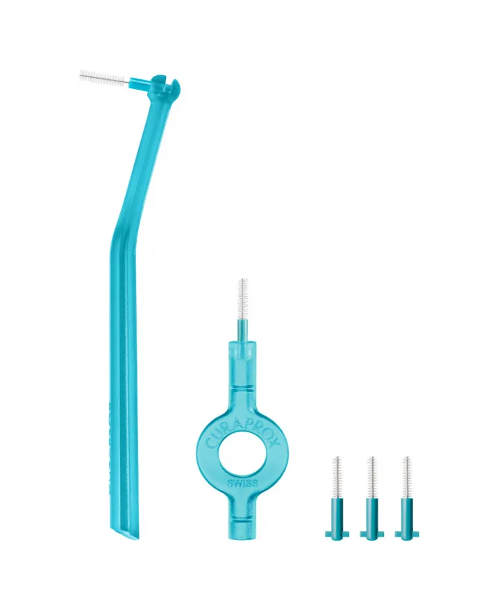 Curaprox CPS 06 Prime Start set medzobnih ščetk: 5 medzobnih ščetk + 2 držali