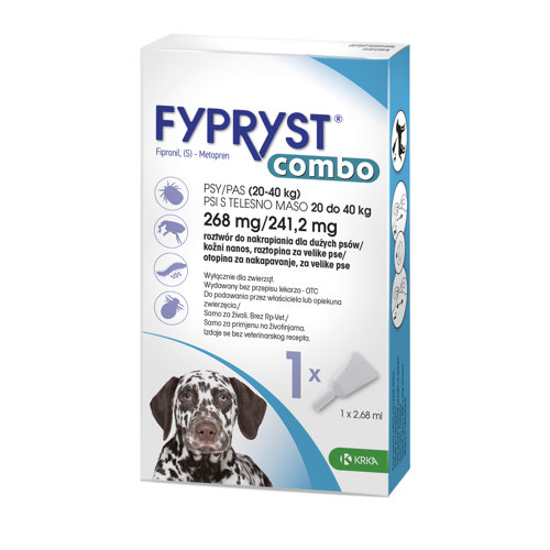 Fypryst Combo 268 mg/ 241,2 mg kožni nanos, raztopina za velike pse, 1 pipeta