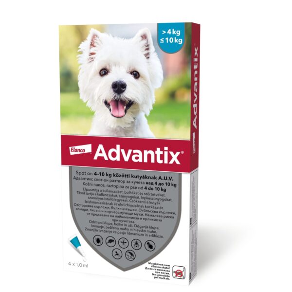Advantix 100 raztopina za pse od 4 do 10 kg (4 x 1,0 ml)