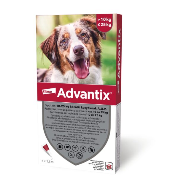 Advantix 250 raztopina za pse od 10 do 25 kg (4 x 2,5 ml)