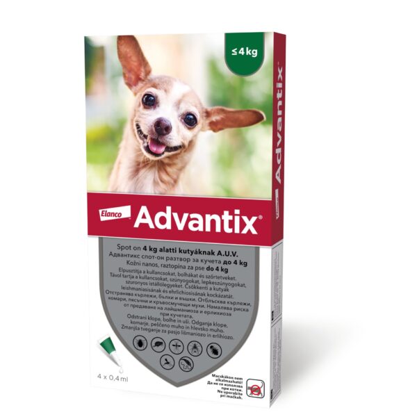 Advantix 40 raztopina za pse do 4 kg (4 x 0,4 ml)