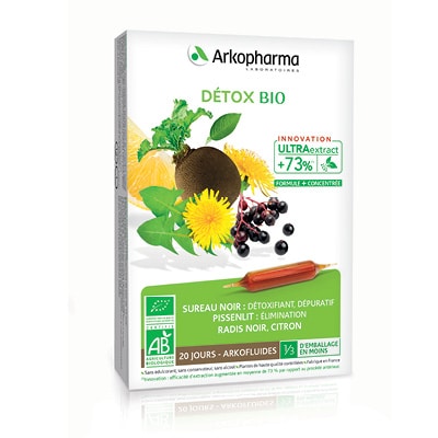 Arkofluides Detox BIO, 20 steklenih ampul po 10 ml