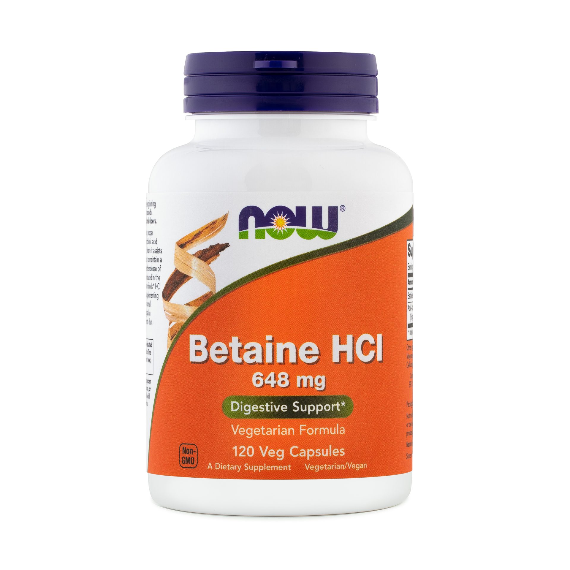 NOW Betain HCl 648 mg, 120 kapsul