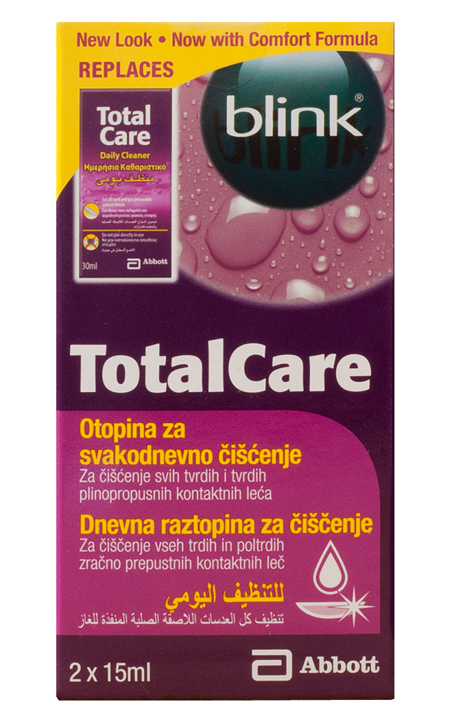Blink Total Care raztopina za čiščenje trdih in poltrdih kontaktnih leč, 2 x 15 ml