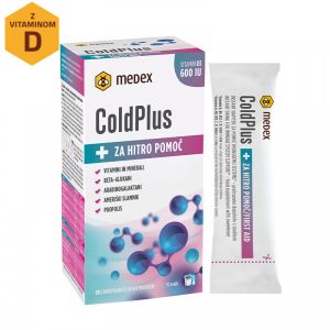 Medex ColdPlus instant napitek z vitaminom D, 10 vrečk po 10 g 