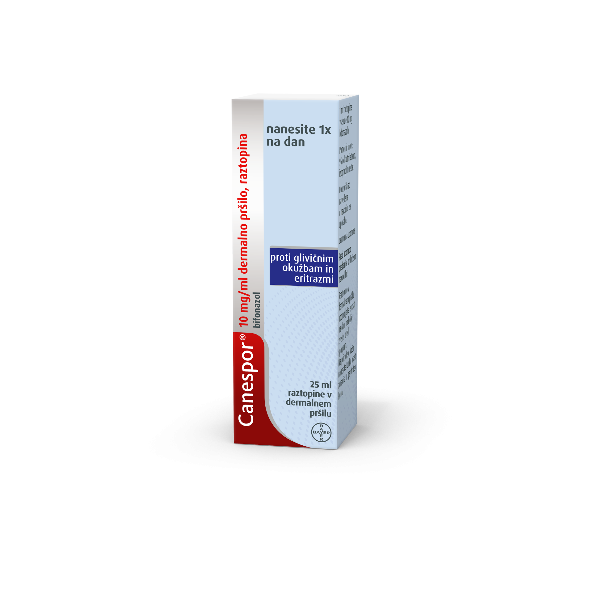 Canespor 10 mg/ml dermalno pršilo, raztopina, 25 ml