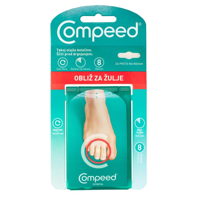 Compeed obliži za žulje na prstih nog, 8 obližev