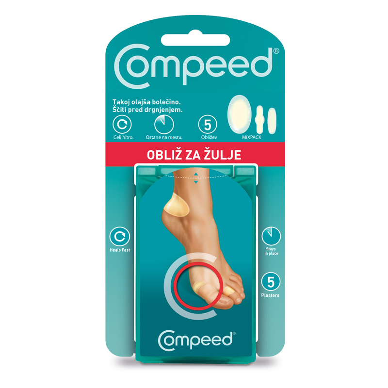 Compeed obliži za žulje – različne velikosti, 5 obližev