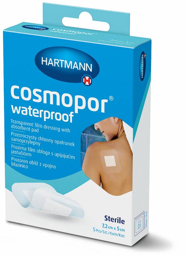 Cosmopor Waterproof  sterilen vodoodporen obliž (10 x 8 cm), 5 obližev