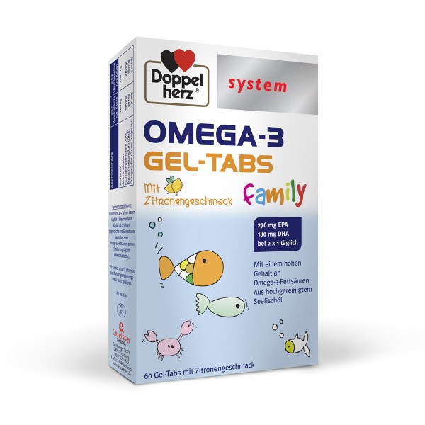Doppelherz System Omega-3 Family gel-tablete, 60 žvečljivih tablet