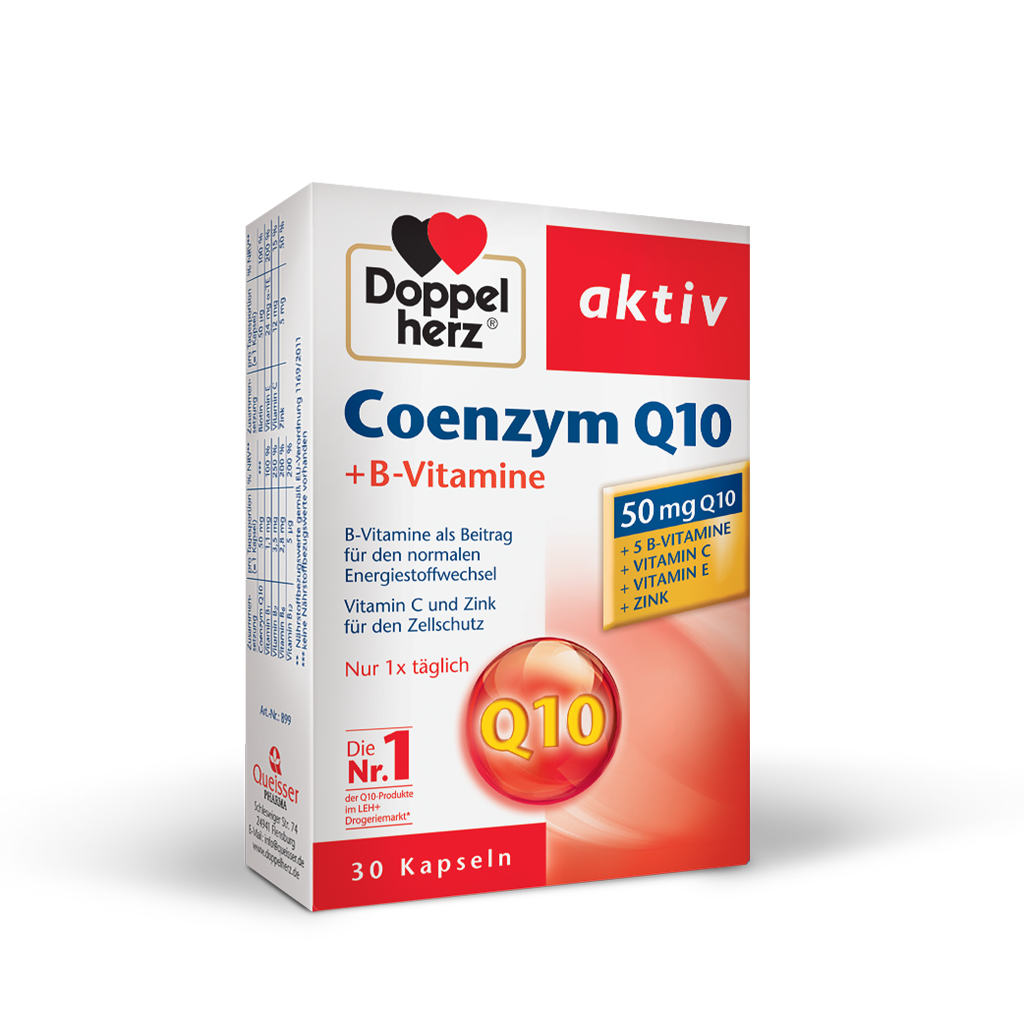 Doppelherz Aktiv Koencim Q10 + B-vitamini, 30 kapsul