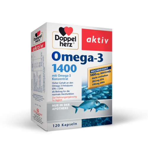 Doppelherz Aktiv Omega-3 1400 mg s koncentratom Omega-3, 120 kapsul