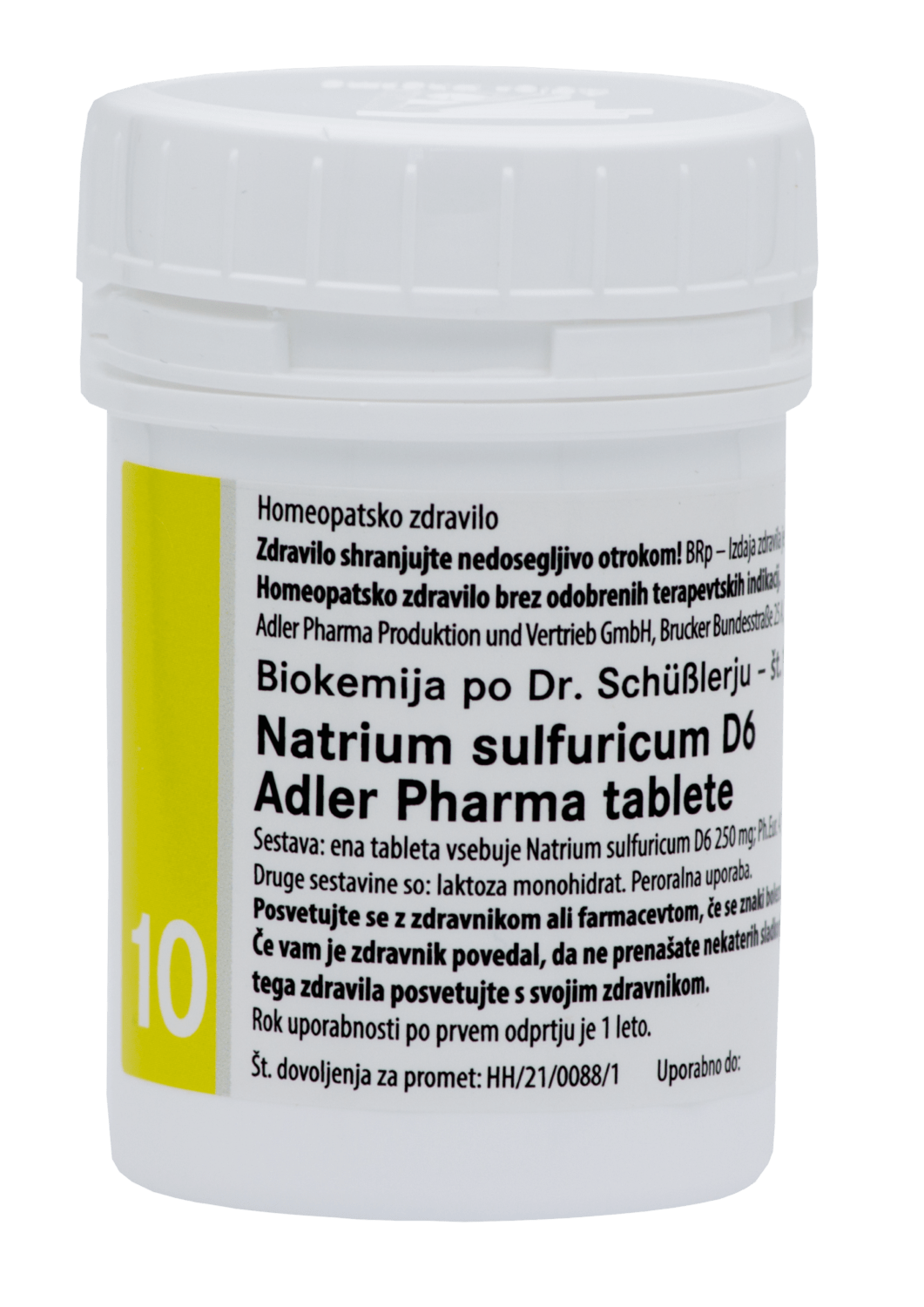 Schüsslerjeva sol št. 10 Natrium sulfuricum D6, 400 tablet
