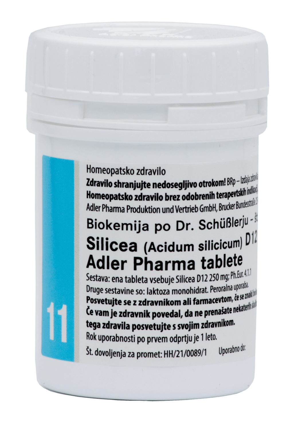 Schüsslerjeva sol št. 11 Silicea (Acidum silicicum) D12, 400 tablet