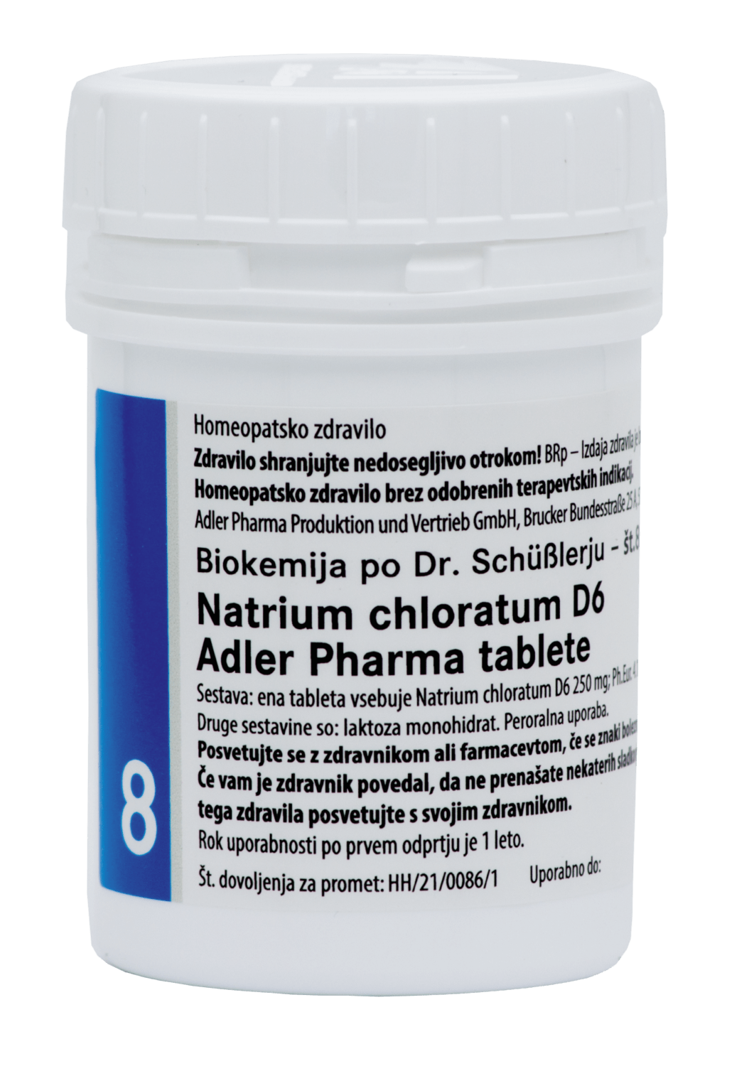 Schüsslerjeva sol št. 8 Natrium chloratum D6, 400 tablet