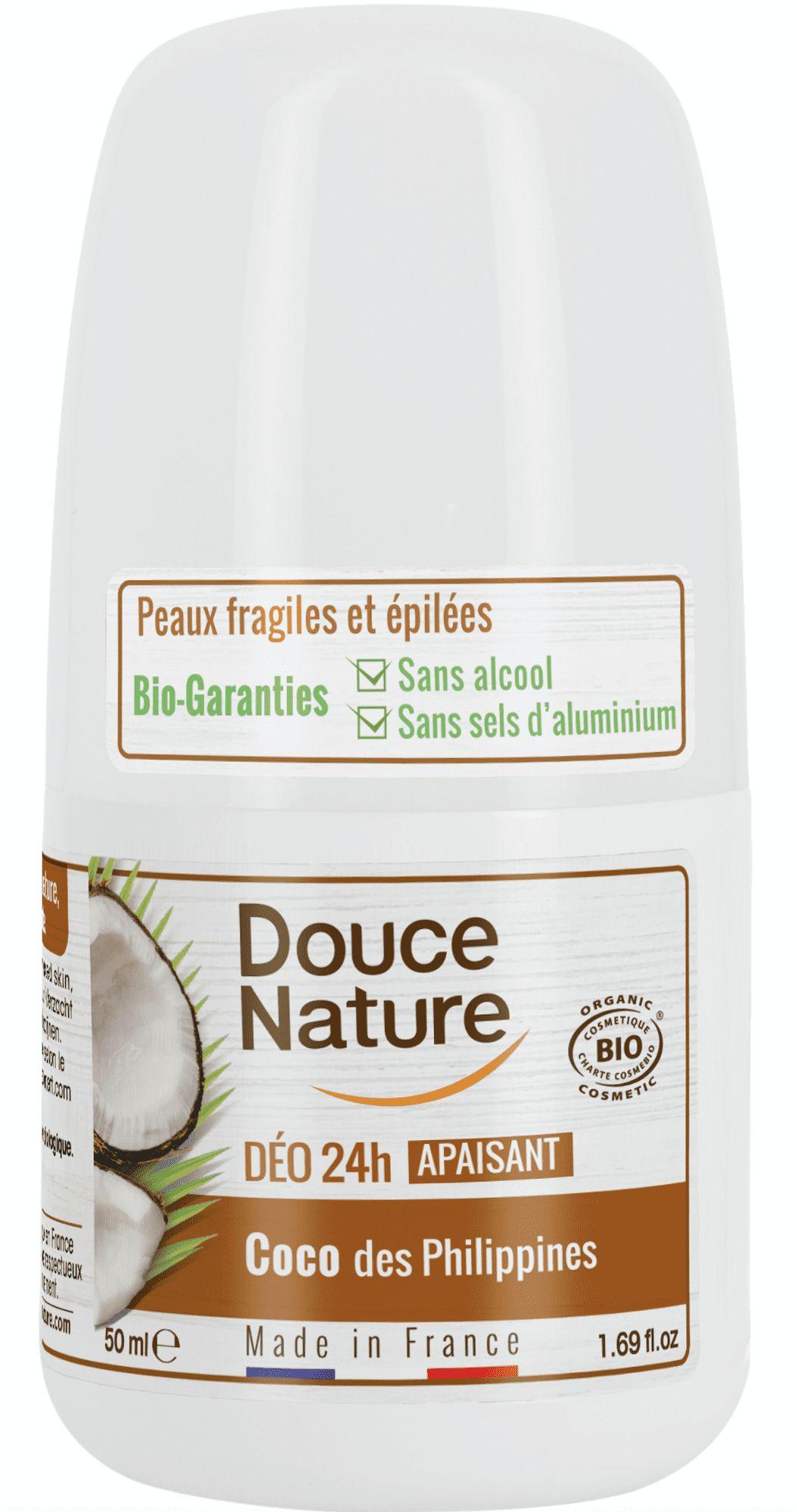 Douce Nature Naravni deodorant roll-on 24h, kokos, 50 ml